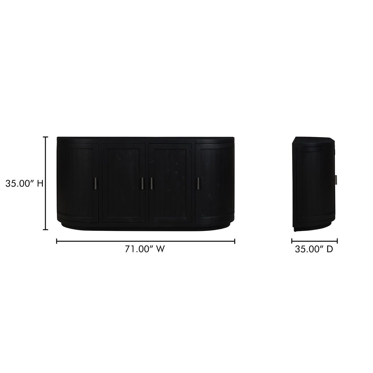 Nicola Sideboard Black by Moe's Home