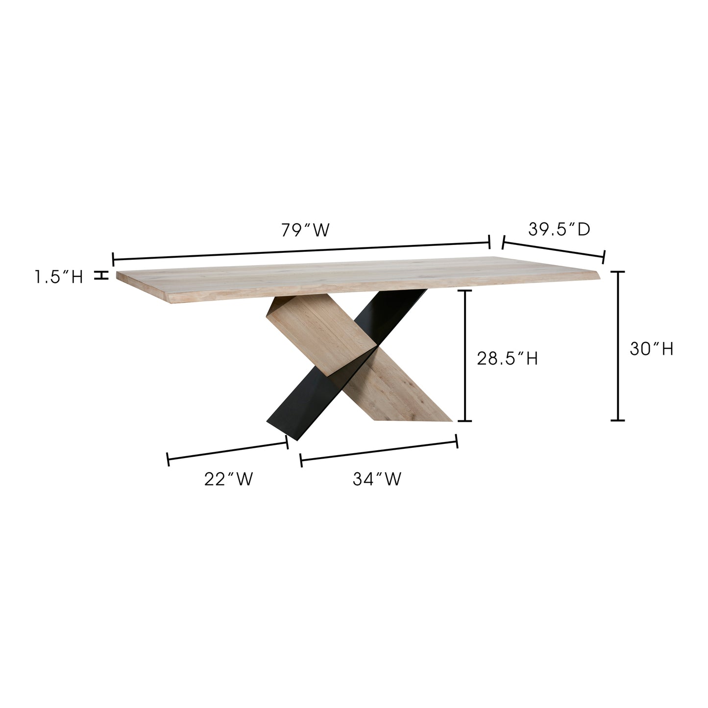 Instinct Dining Table Natural by Moe's Home