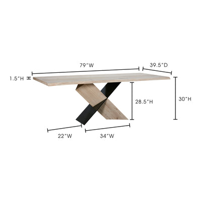 Instinct Dining Table Natural by Moe's Home