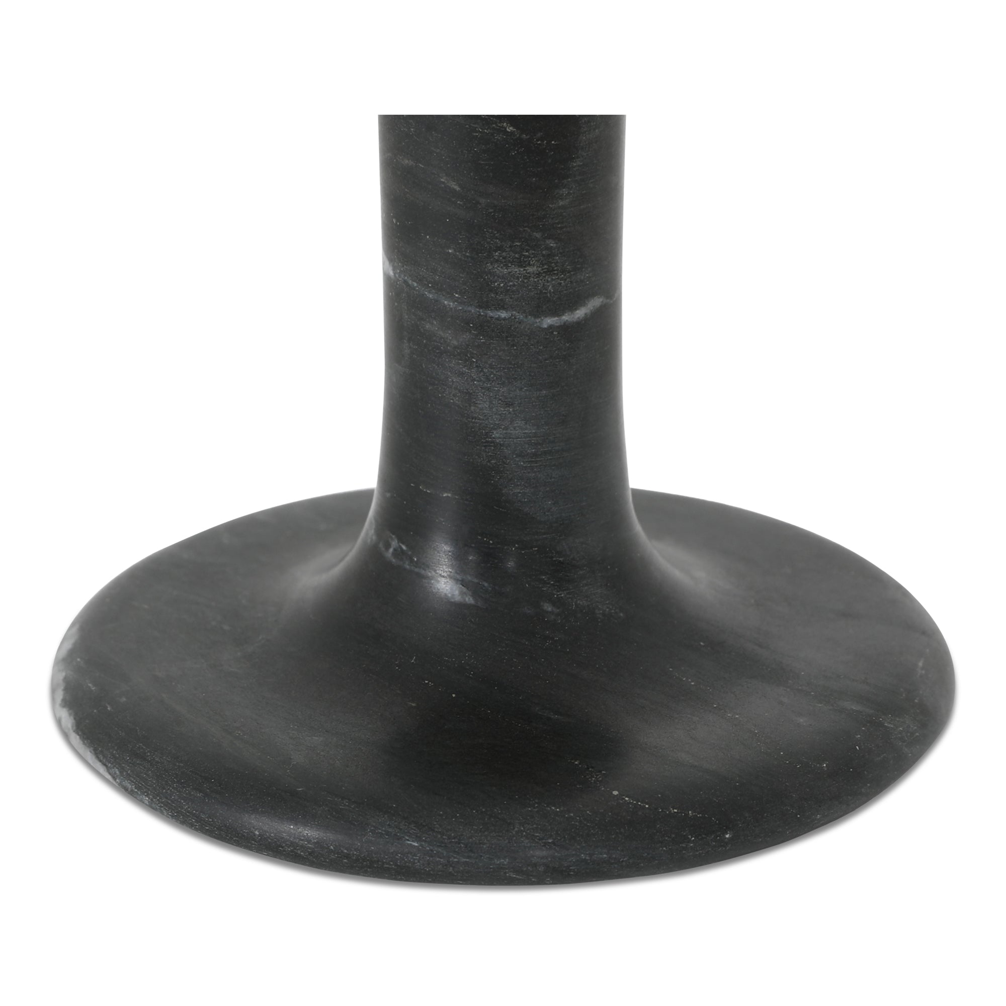 East Tall Candle Holder Black Veined Marble