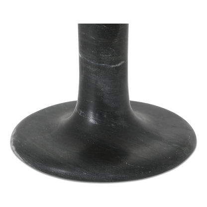 East Tall Candle Holder Black Veined Marble