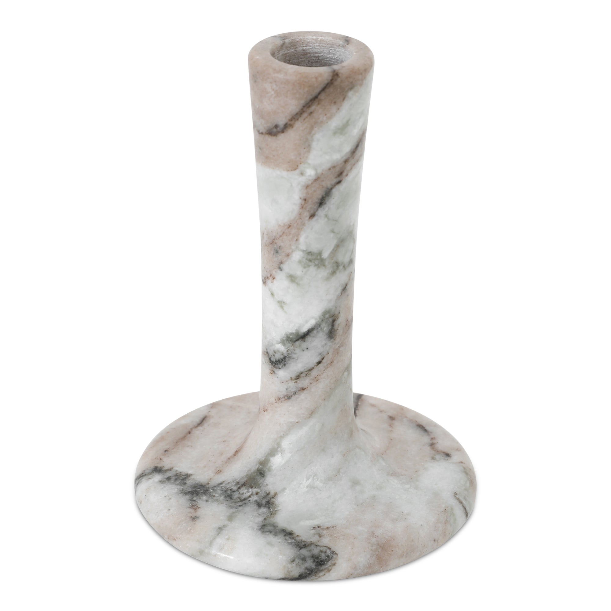 East Tall Candle Holder Brown Torrent Marble