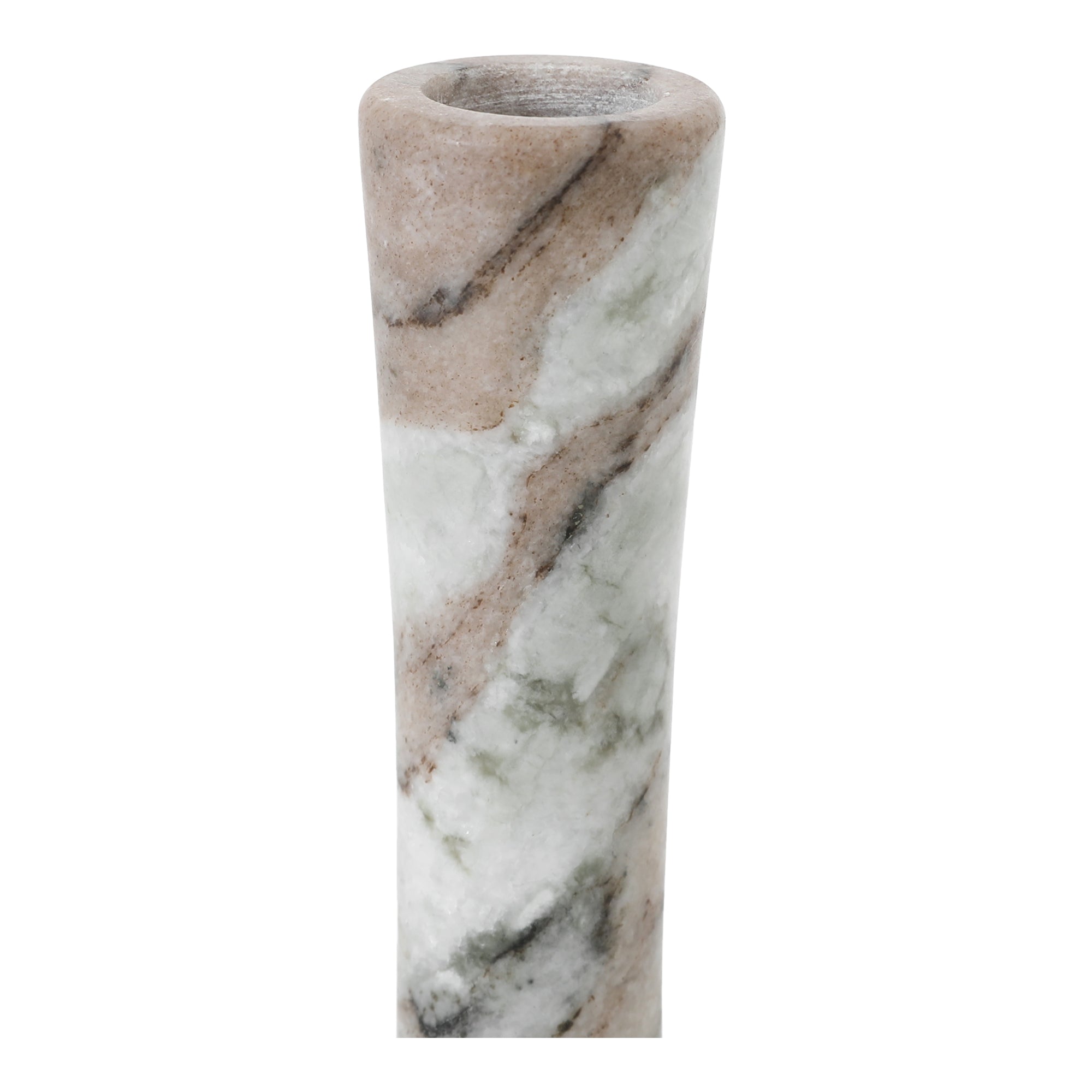 East Tall Candle Holder Brown Torrent Marble