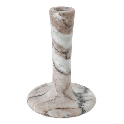 East Tall Candle Holder Brown Torrent Marble