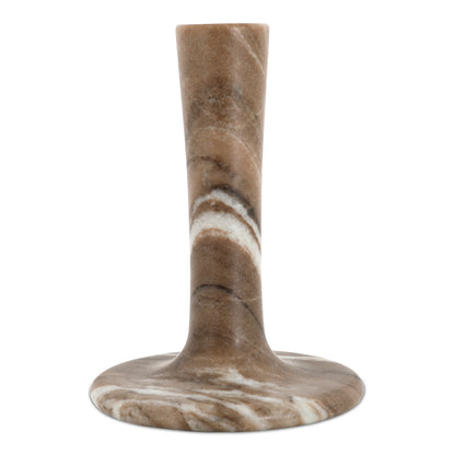 East Tall Candle Holder Brown Torrent Marble