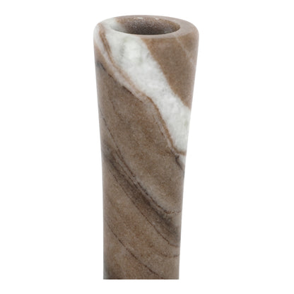 East Tall Candle Holder Brown Torrent Marble