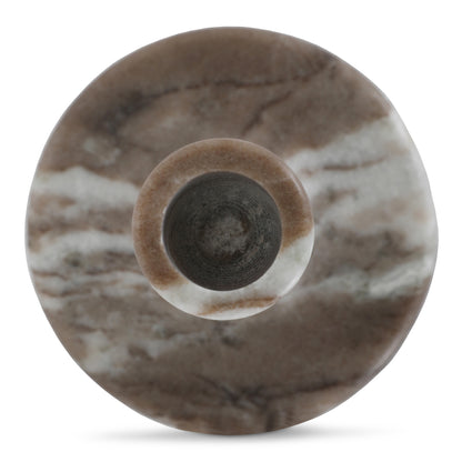 East Tall Candle Holder Brown Torrent Marble