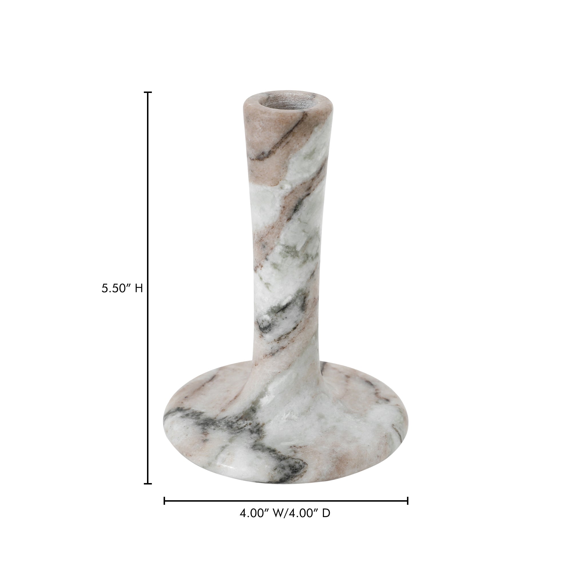 East Tall Candle Holder Brown Torrent Marble