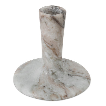 East Short Candle Holder Brown Torrent Marble | Brown