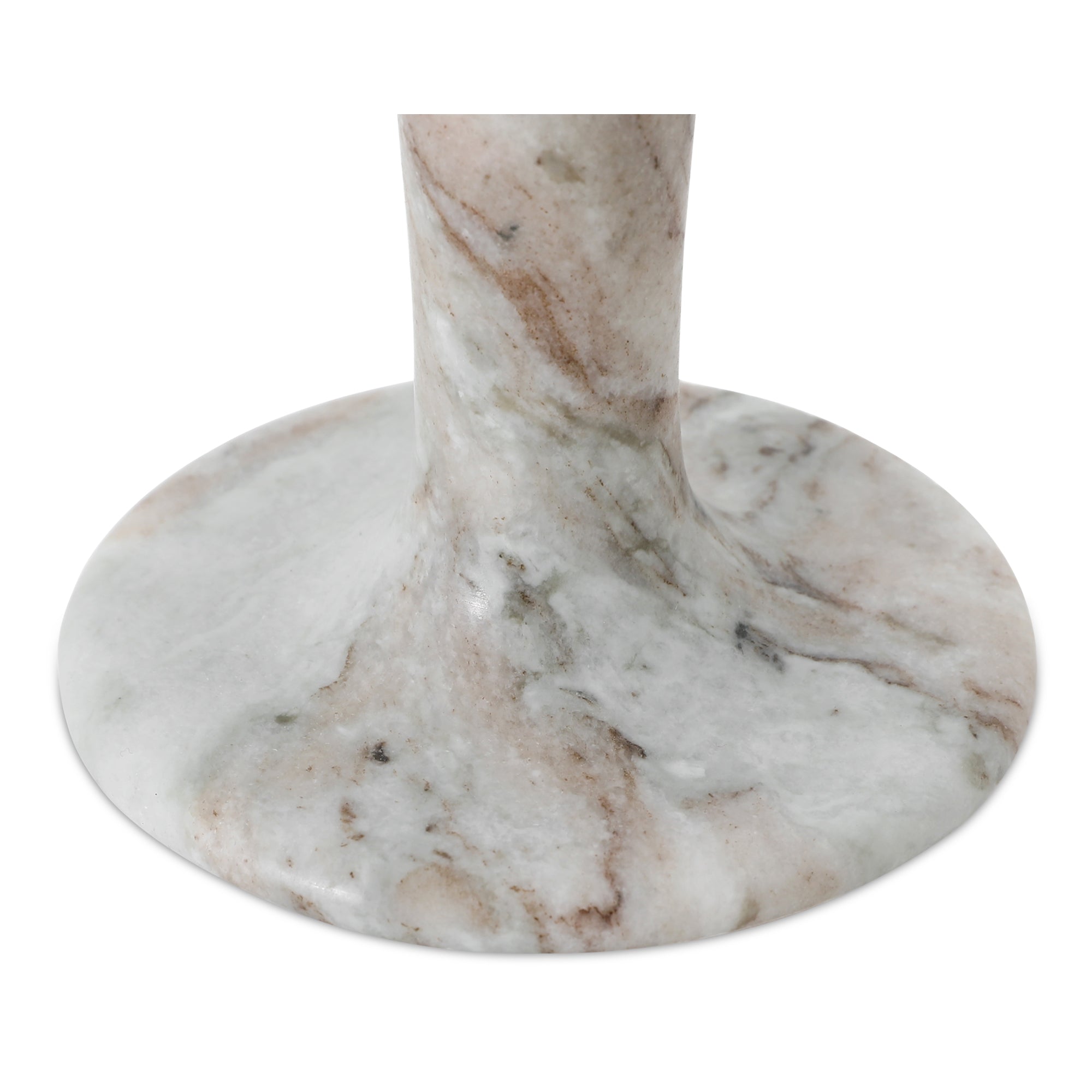 East Short Candle Holder Brown Torrent Marble