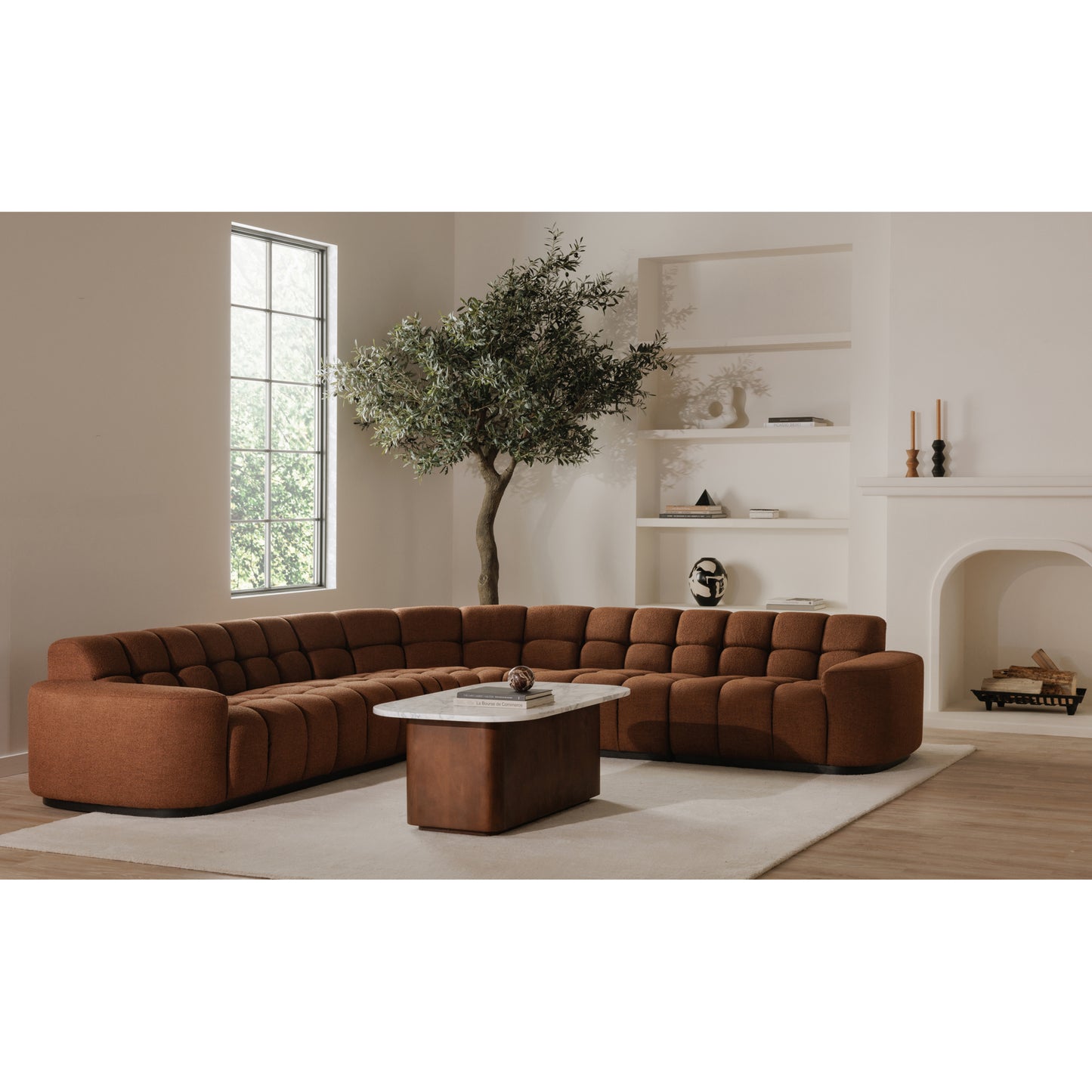 Dash Coffee Table White Calcatta Marble by Moe's Home