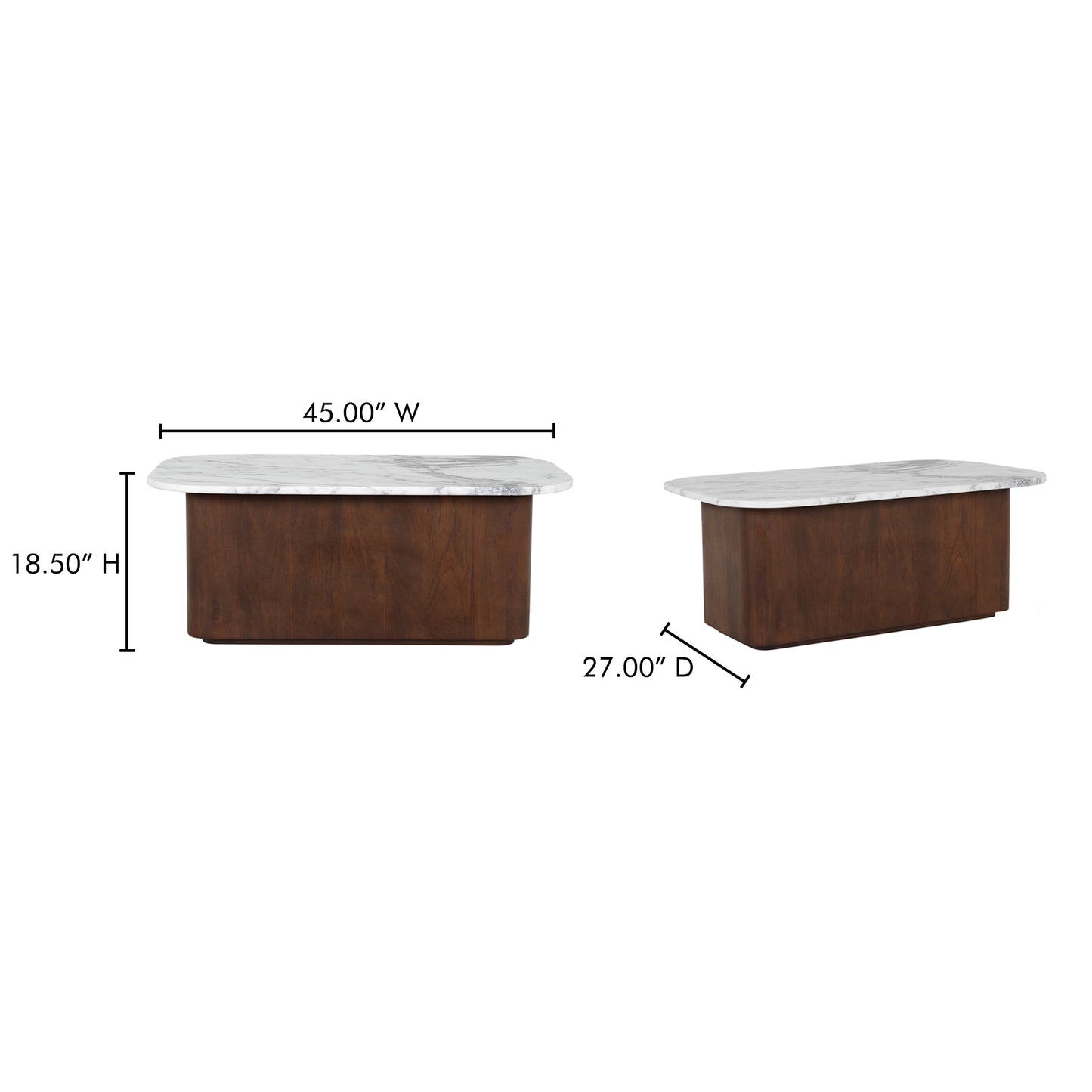 Dash Coffee Table White Calcatta Marble by Moe's Home