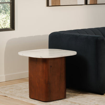Dash Accent Table White Calacatta Marble by Moe's Home