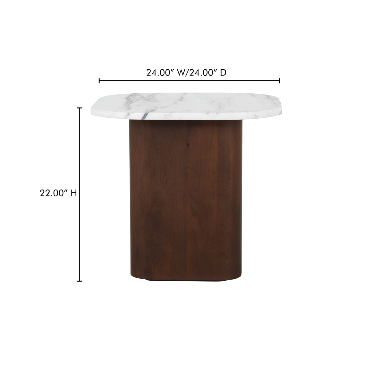 Dash Accent Table White Calacatta Marble by Moe's Home