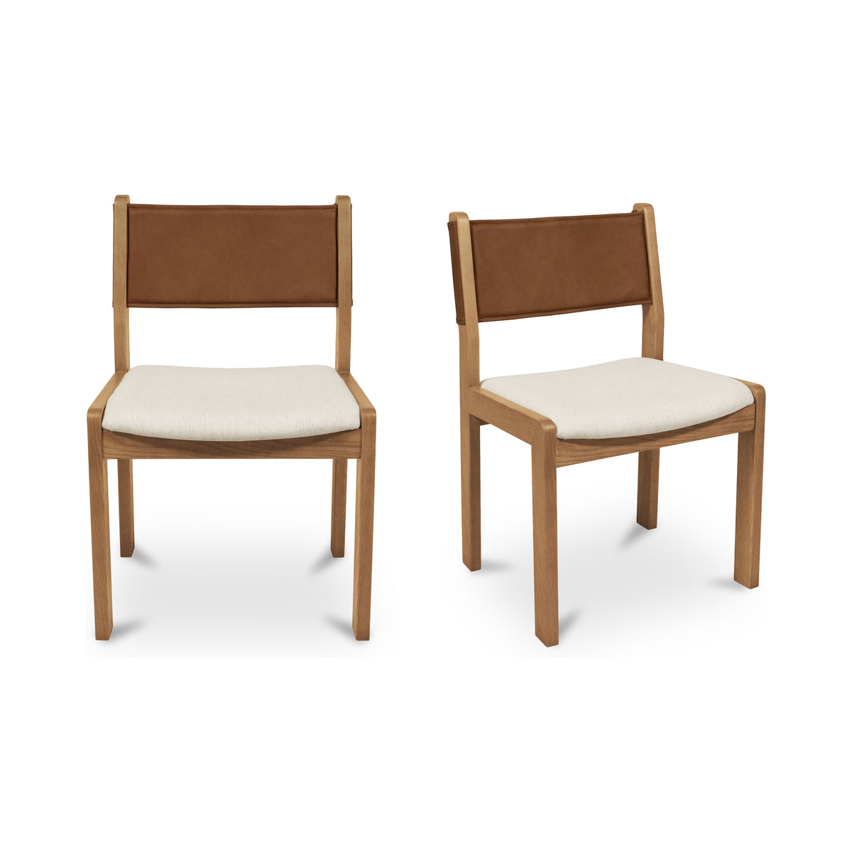 Carol Dining Chair Tan Leather Set of Two by Moe's Home