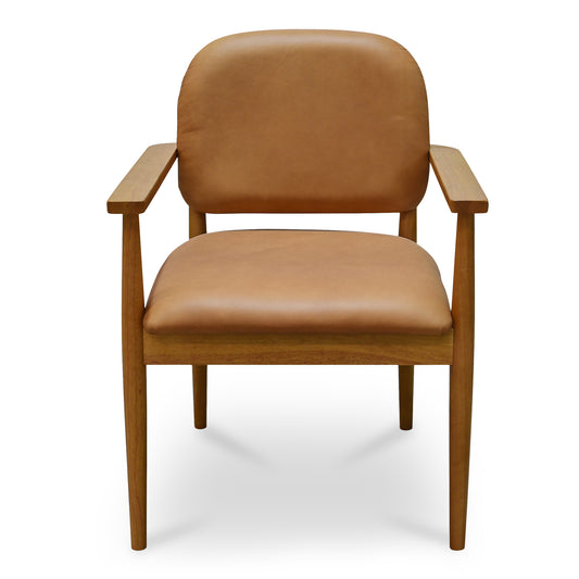 Norrie Dining Chair Brown Leather by Moe's Home