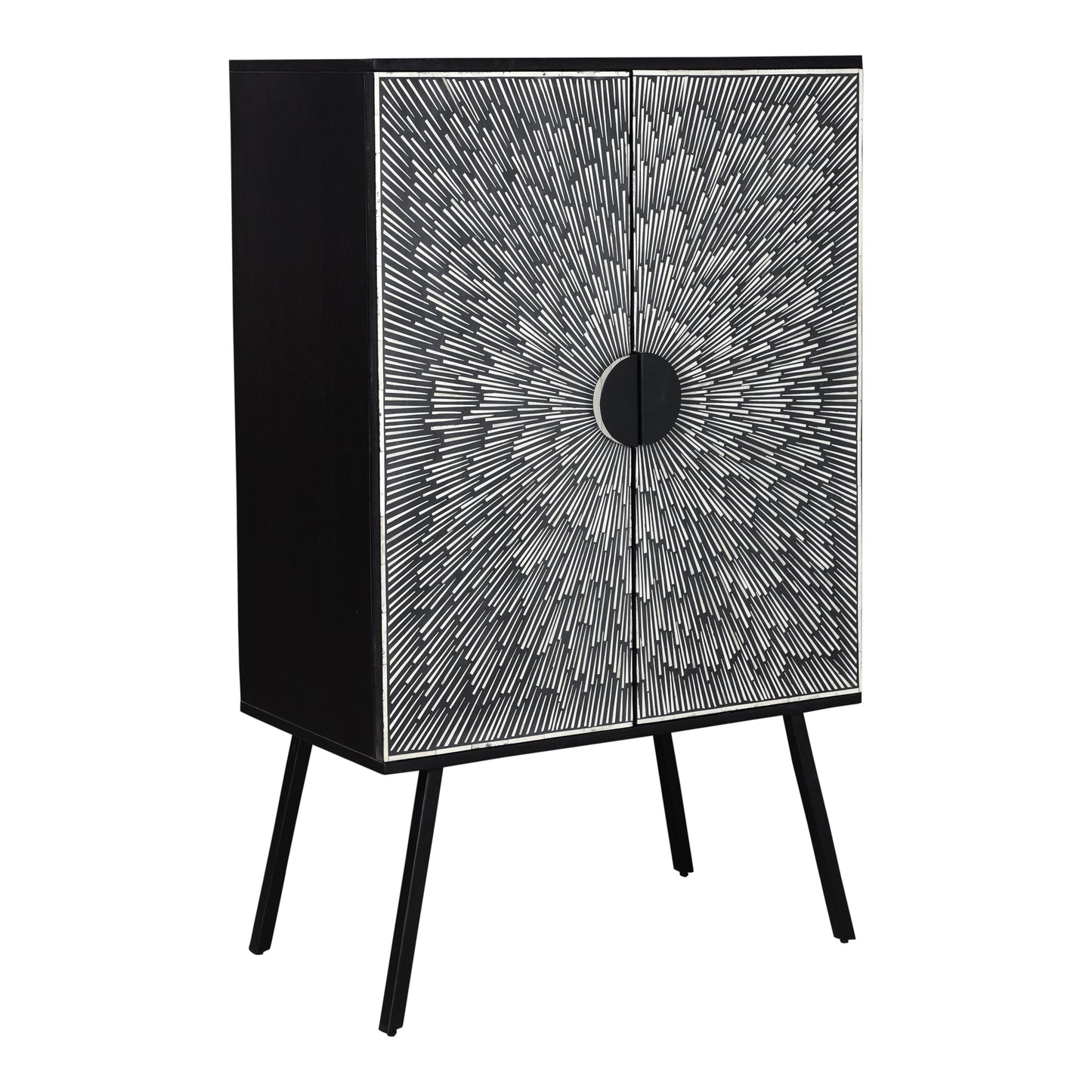 Sunburst Wine Cabinet Black by Moe's Home