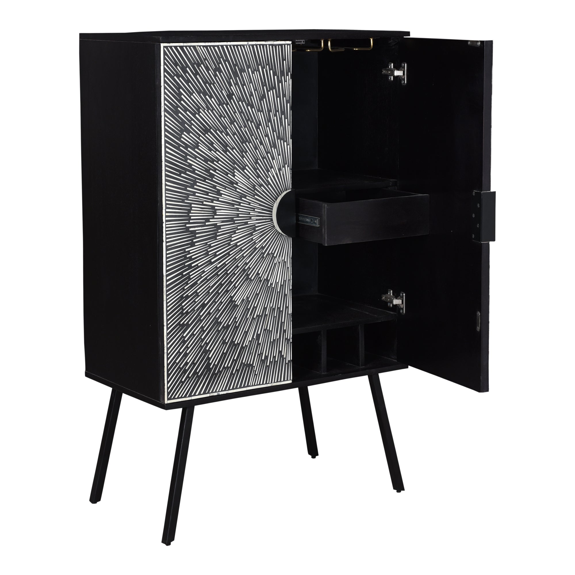 Sunburst Wine Cabinet Black