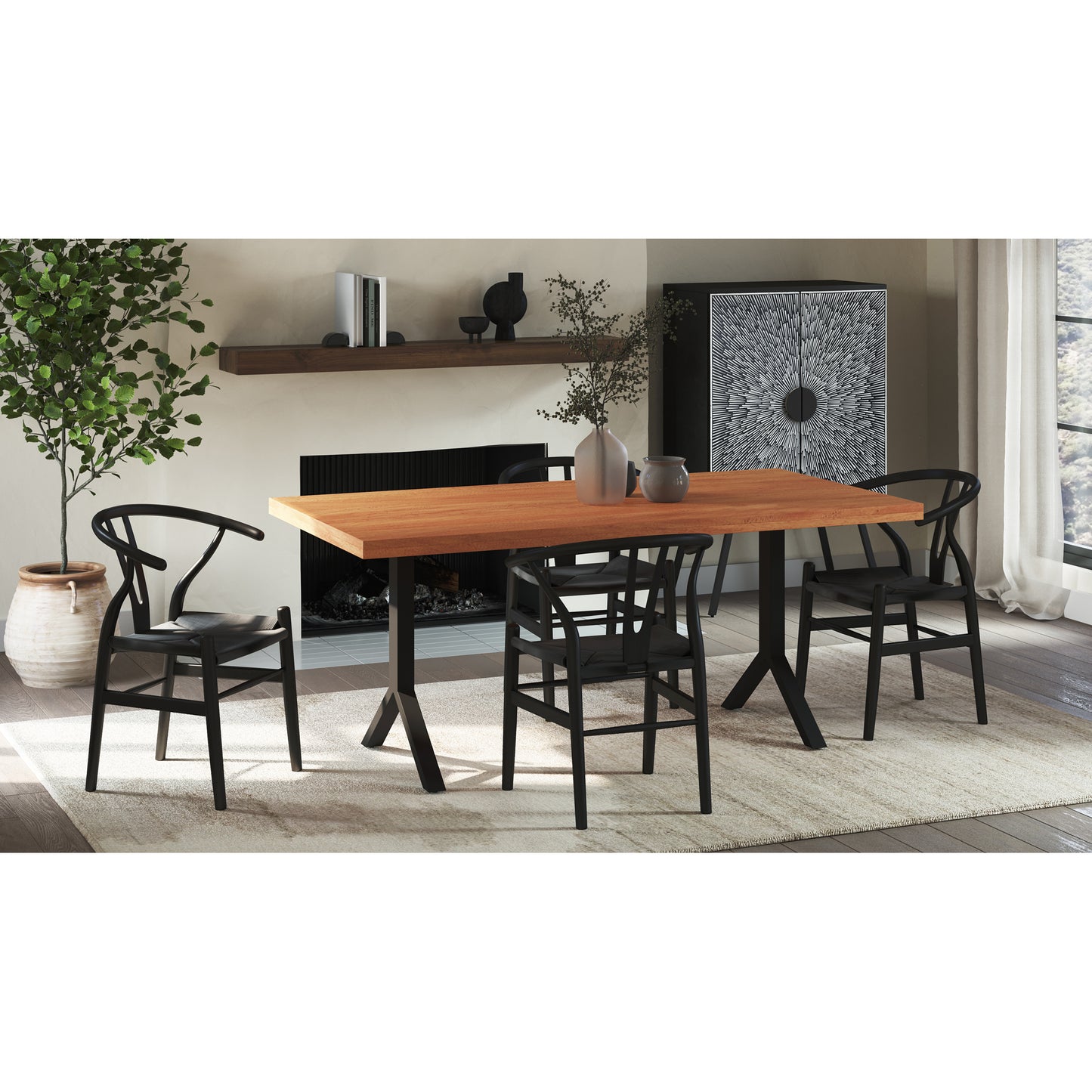 Sunburst Wine Cabinet Black by Moe's Home