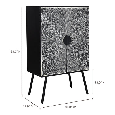 Sunburst Wine Cabinet Black