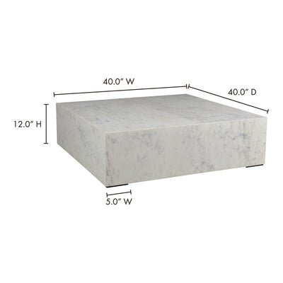 Nash Coffee Table White by Moe's Home