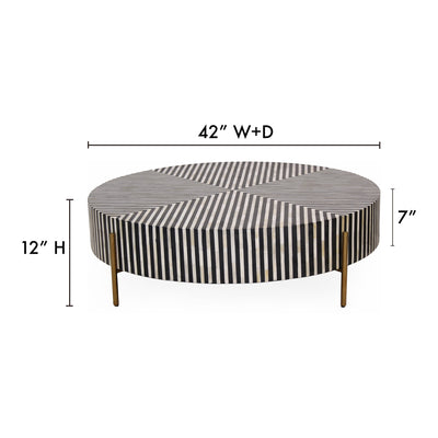 Chameau Medium Coffee Table Black and White by Moe's Home