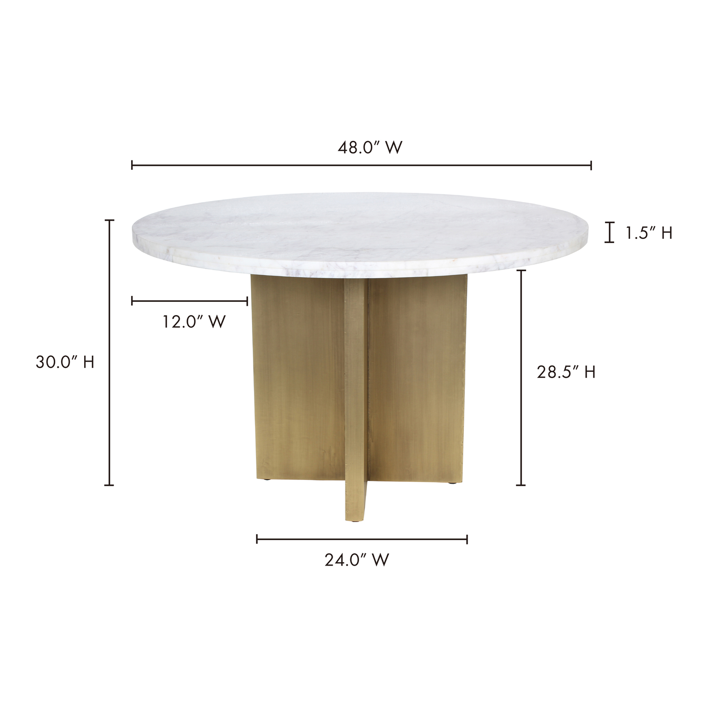 Graze Dining Table White by Moe's Home