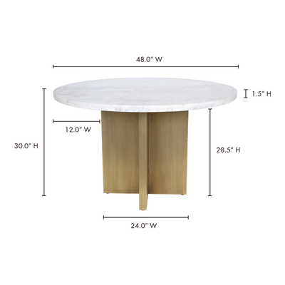 Graze Dining Table White by Moe's Home