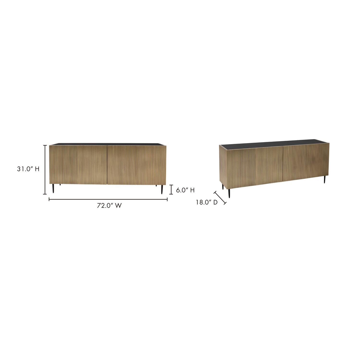 Brogan Sideboard Antique Brass by Moe's Home