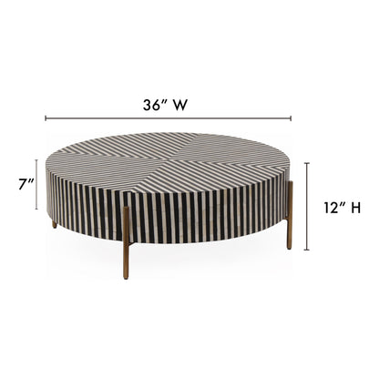 Chameau Small Coffee Table Black and White