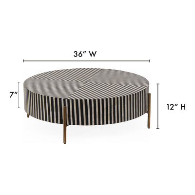 Chameau Small Coffee Table Black and White by Moe's Home