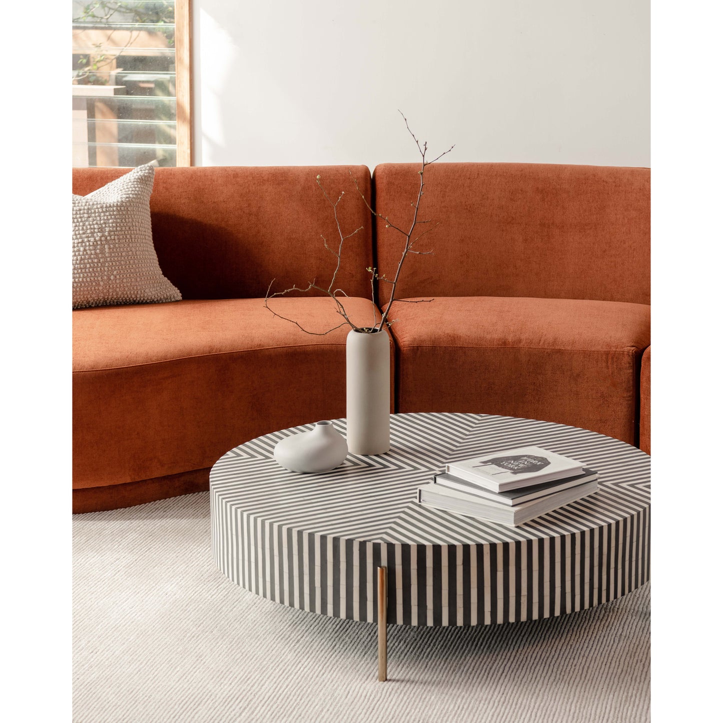 Chameau Large Coffee Table Black and White by Moe's Home