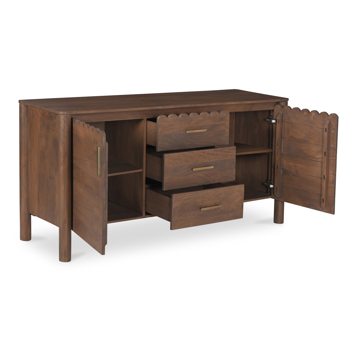 Wiley 3 Drawer Sideboard Vintage Brown by Moe's Home
