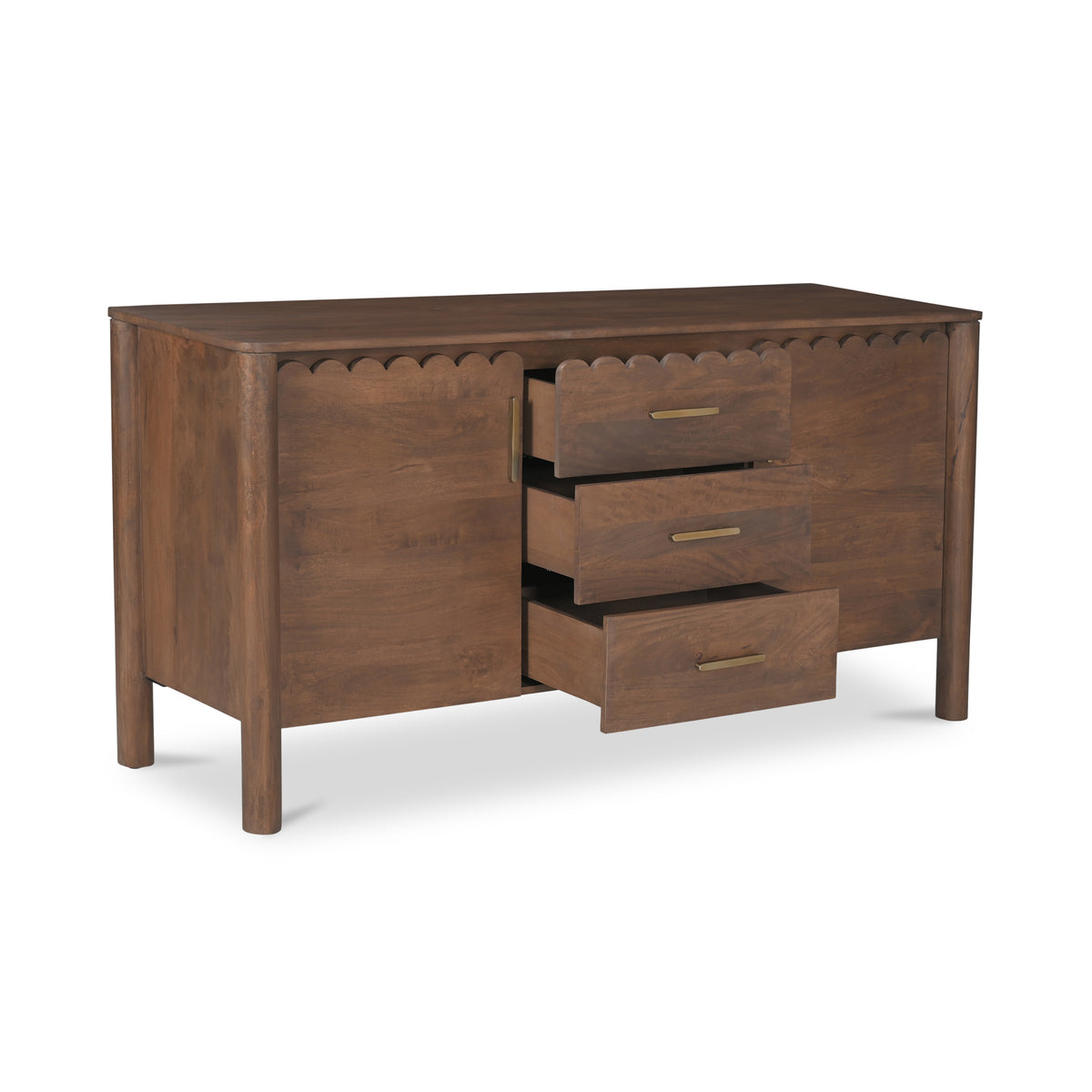 Wiley 3 Drawer Sideboard Vintage Brown by Moe's Home
