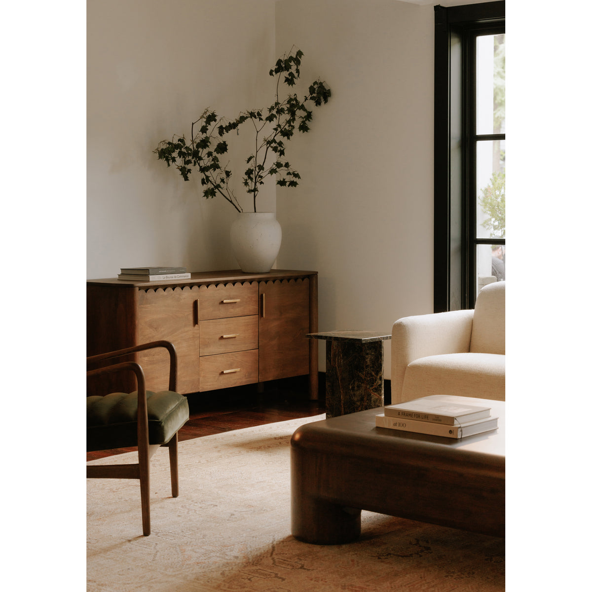 Wiley 3 Drawer Sideboard Vintage Brown by Moe's Home