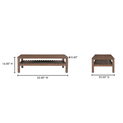 Wiley Coffee Table Vintage Brown by Moe's Home