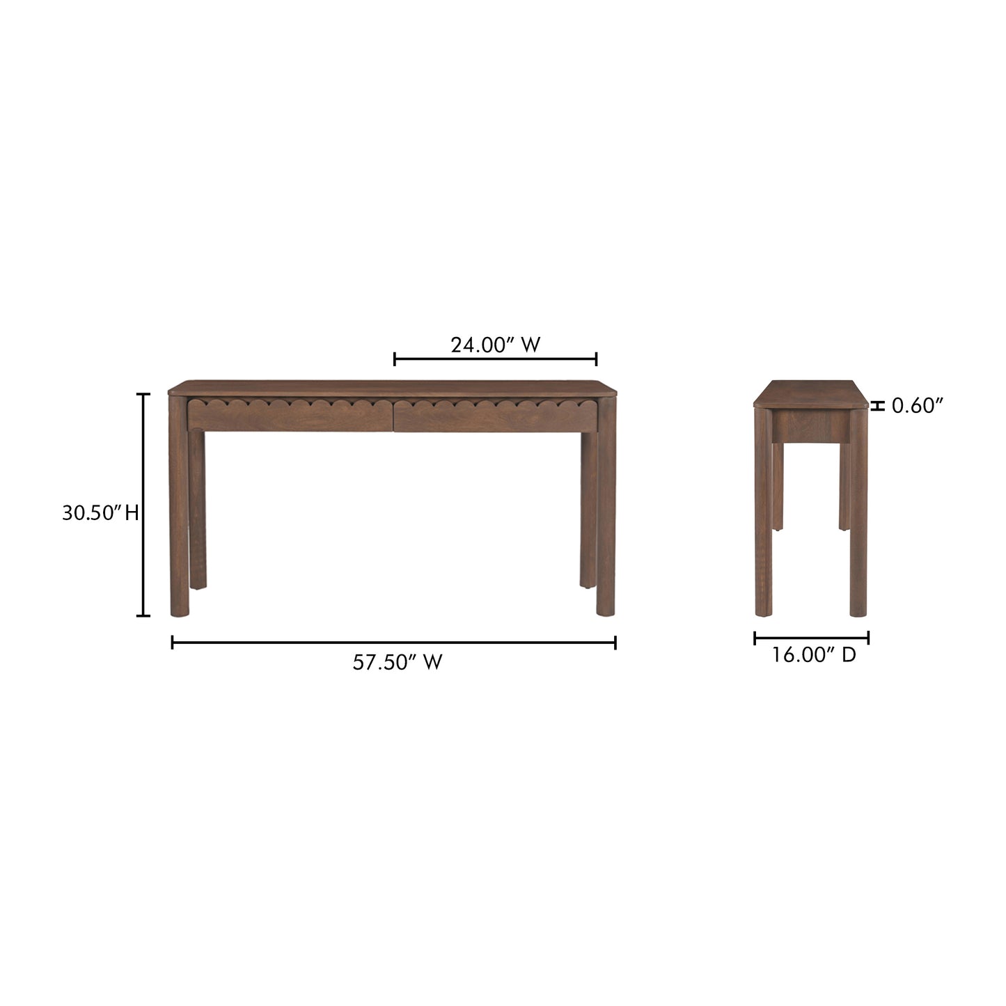 Wiley Console Table Vintage Brown by Moe's Home