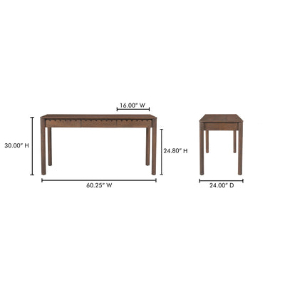 Wiley Desk Vintage Brown by Moe's Home