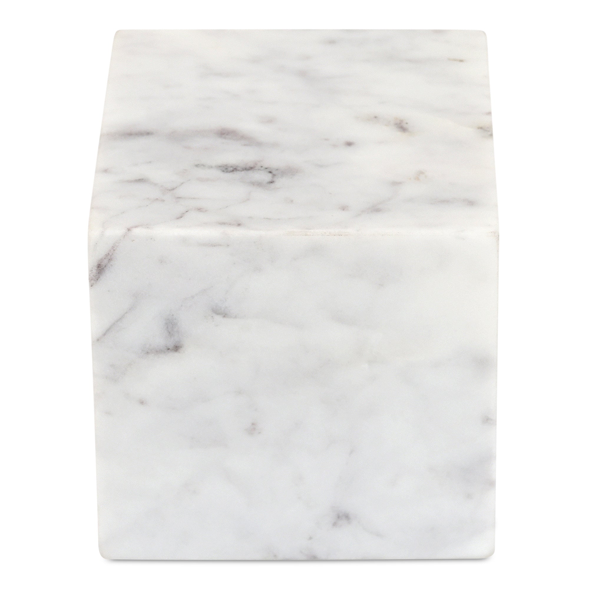 Cora Cube Tabletop Accent Banswara Purple White Marble | White