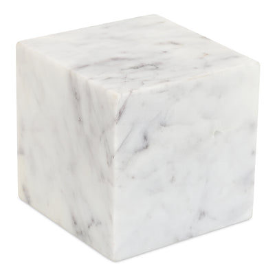 Cora Cube Tabletop Accent Banswara Purple White Marble by Moe's Home