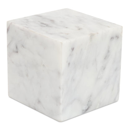 Cora Cube Tabletop Accent Banswara Purple White Marble