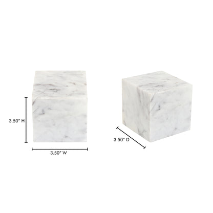 Cora Cube Tabletop Accent Banswara Purple White Marble