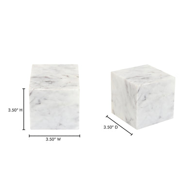 Cora Cube Tabletop Accent Banswara Purple White Marble by Moe's Home