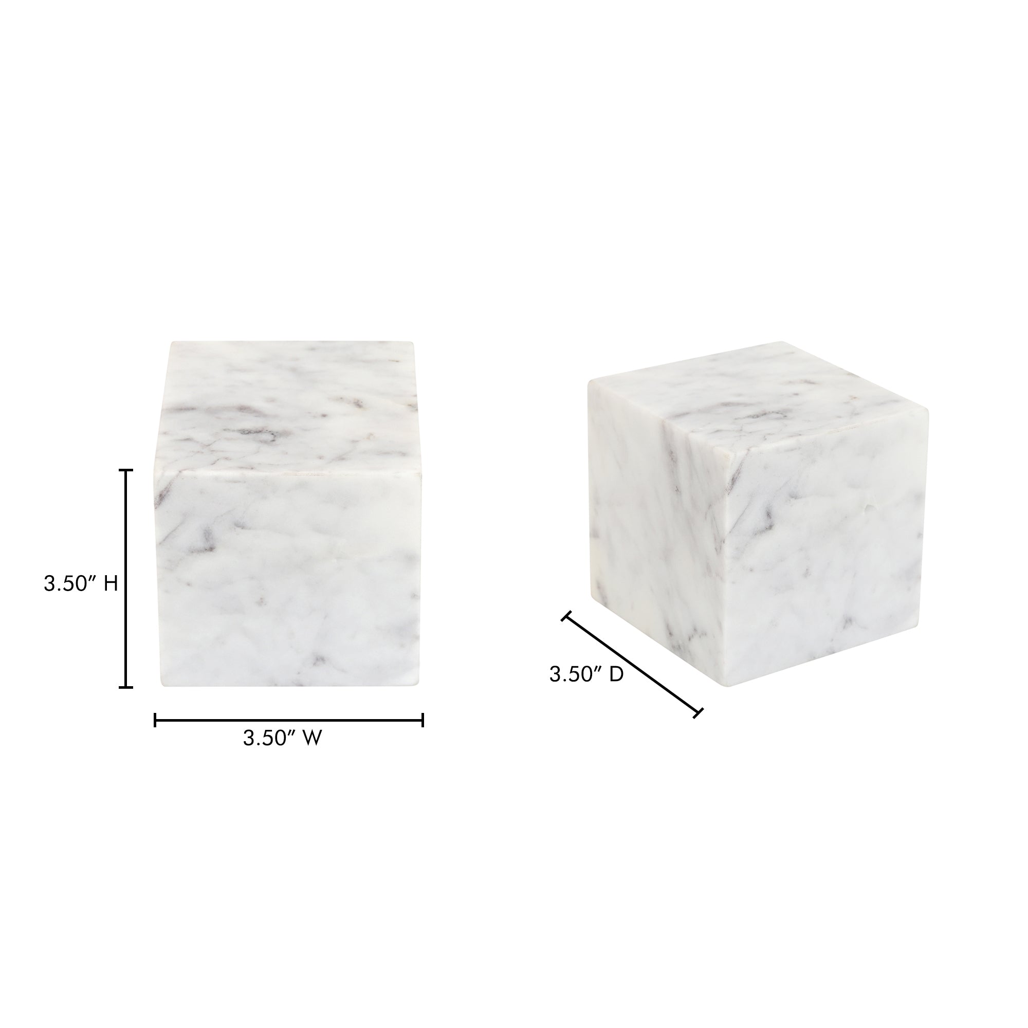 Cora Cube Tabletop Accent Banswara Purple White Marble