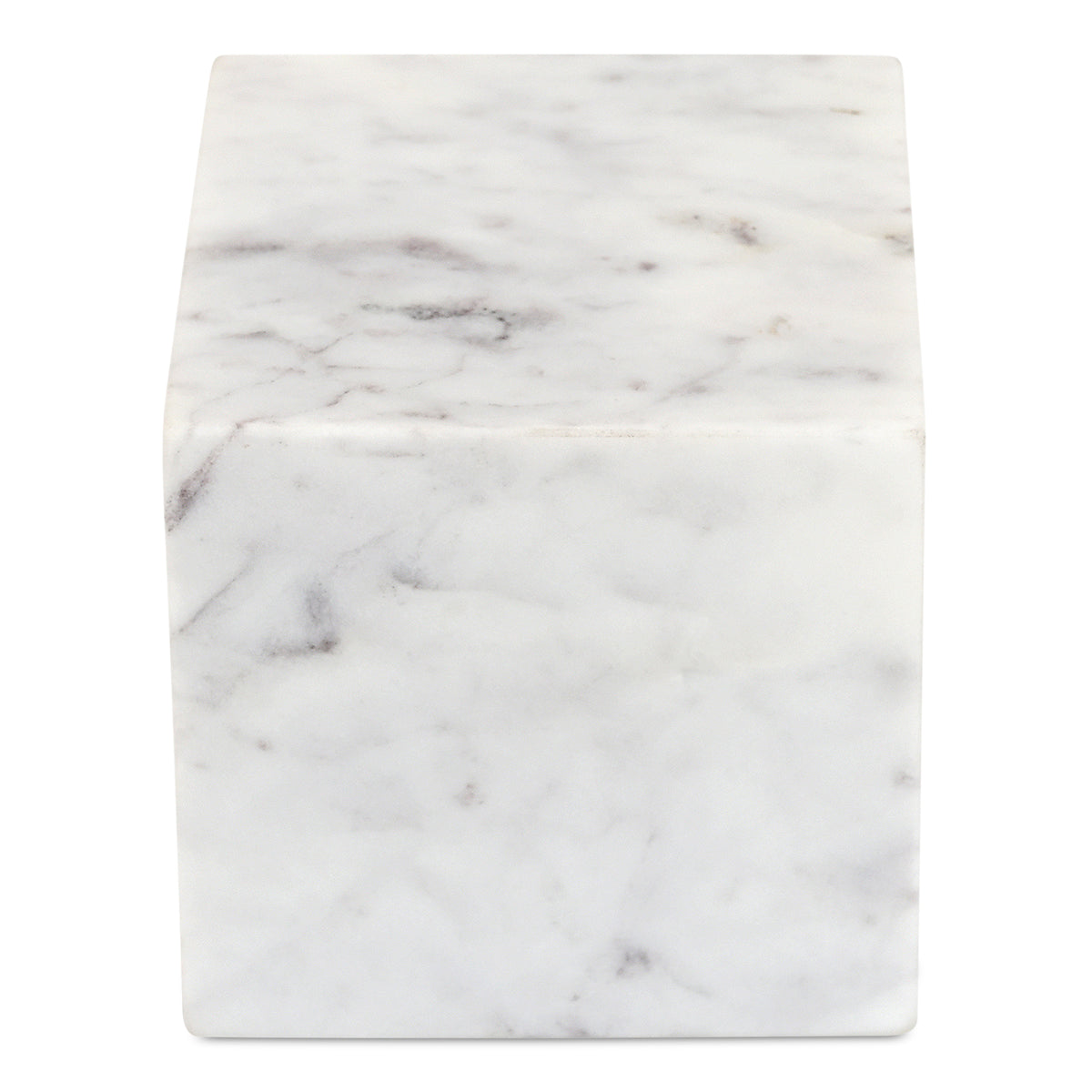 Cora Cube Tabletop Accent Banswara Purple White Marble | White
