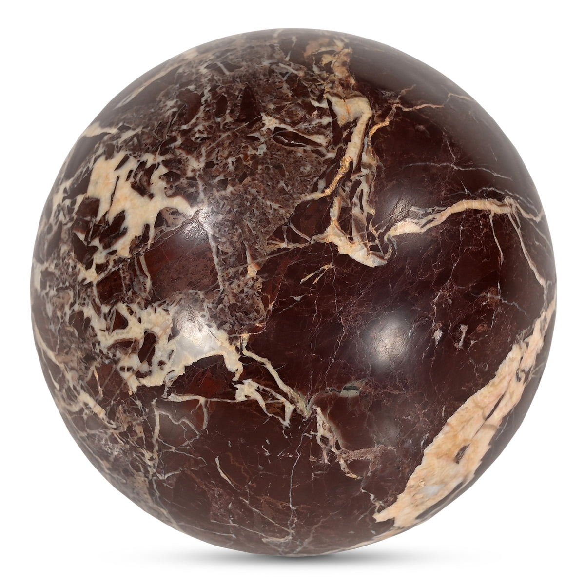 Odessa Sphere Tabletop Accent Red Levanto Marble by Moe's Home