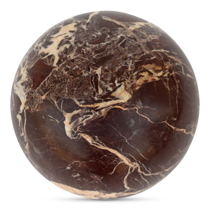 Odessa Sphere Tabletop Accent Red Levanto Marble