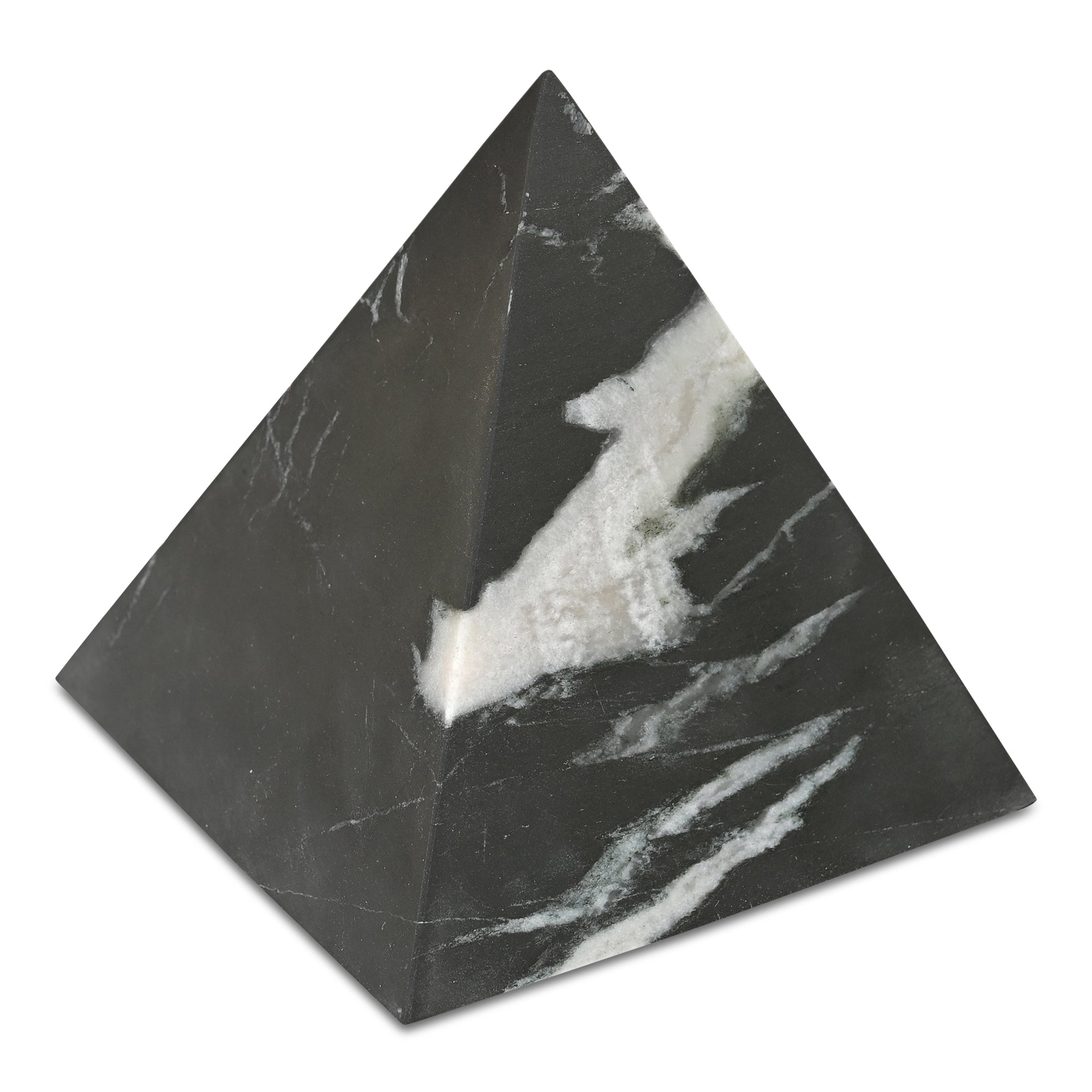 Alma Pyramid Tabletop Accent Black Marble