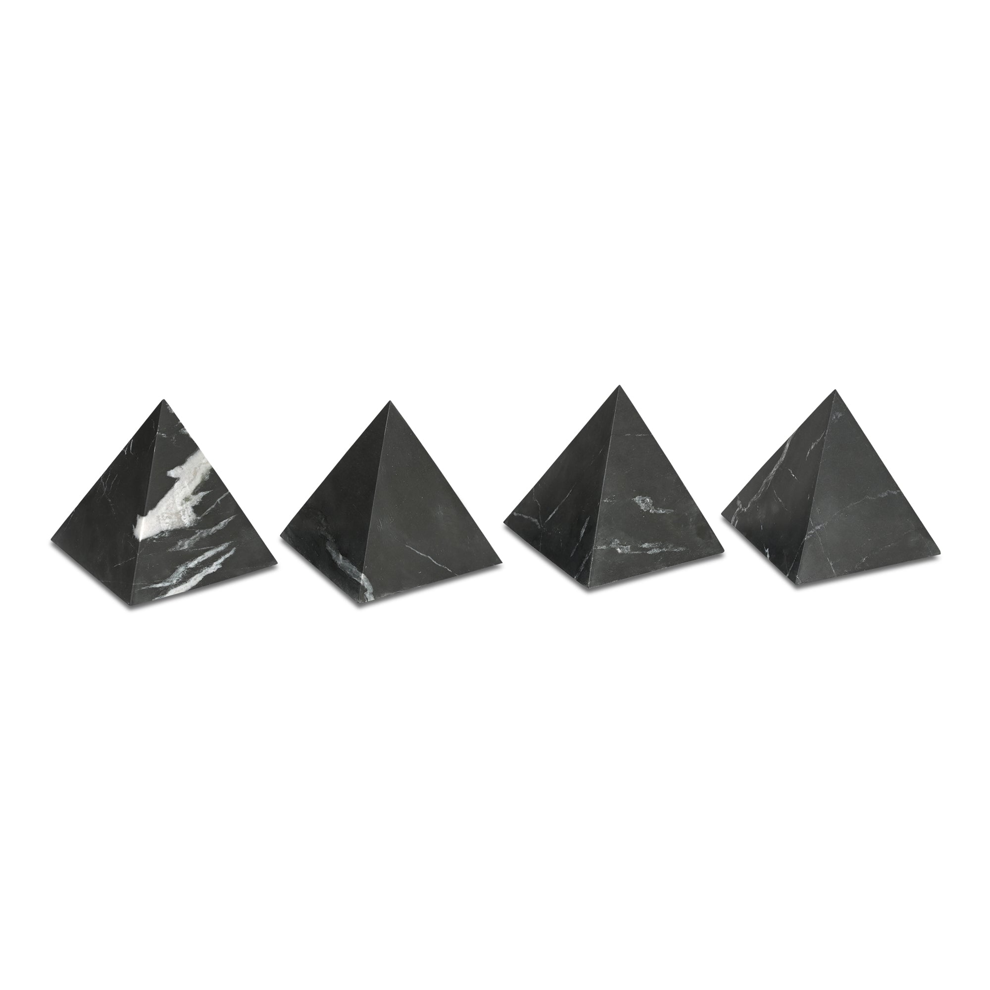 Alma Pyramid Tabletop Accent Black Marble