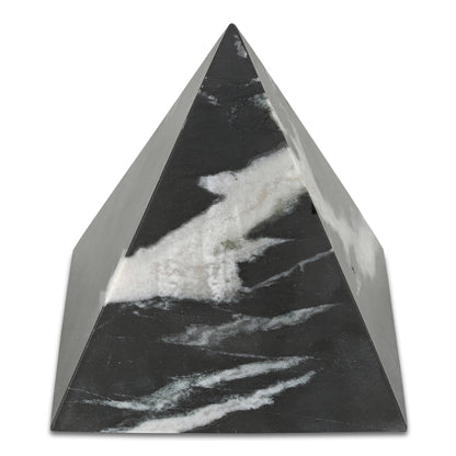 Alma Pyramid Tabletop Accent Black Marble | Black